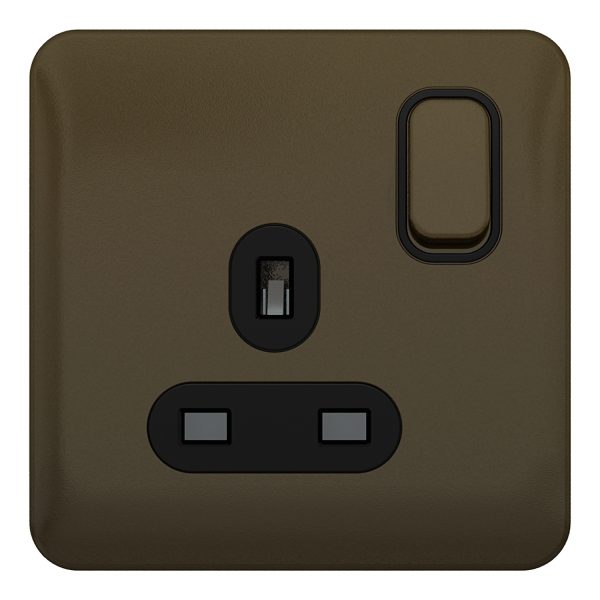 GGBL3010BMB Lisse - Switched Socket - 1 gang - 13A Mocha Bronze with Black Interior