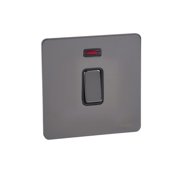 GU2411BBN Switch, Ultimate Screwless flat plate, 2-pole, screw terminals, IP20, black nickel