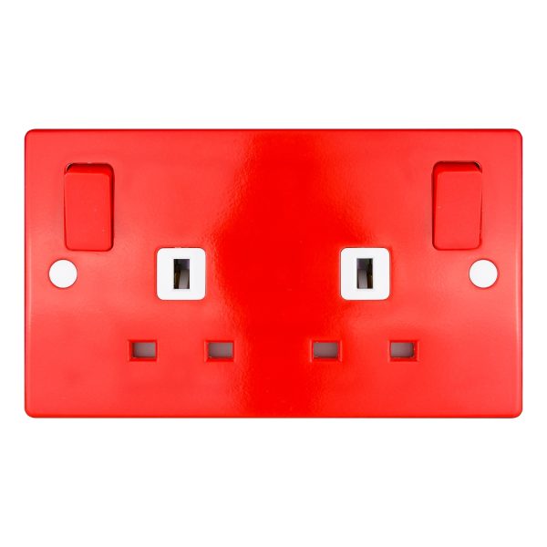 GU3030RD Switched socket, Ultimate Slimline, complete product, 2P, screw terminal, IP20, red