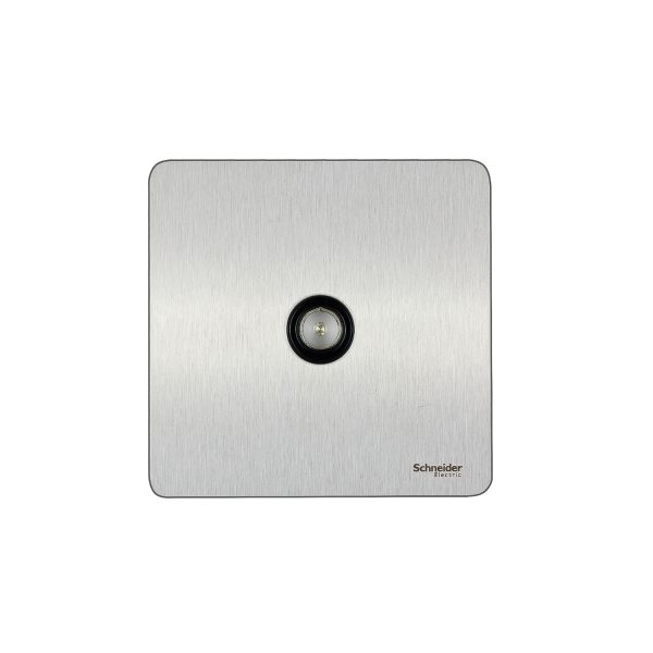 GU7410BSS Ultimate Screwless flat plate - TV/FM socket - coaxial - 1 gang - stainles steel