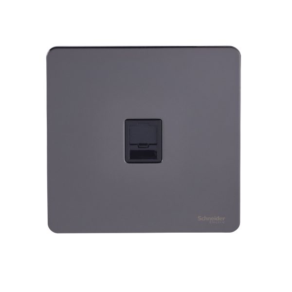 GU7451BBN Ultimate Screwless flat plate - data/telephone socket - RJ11 - black nickel