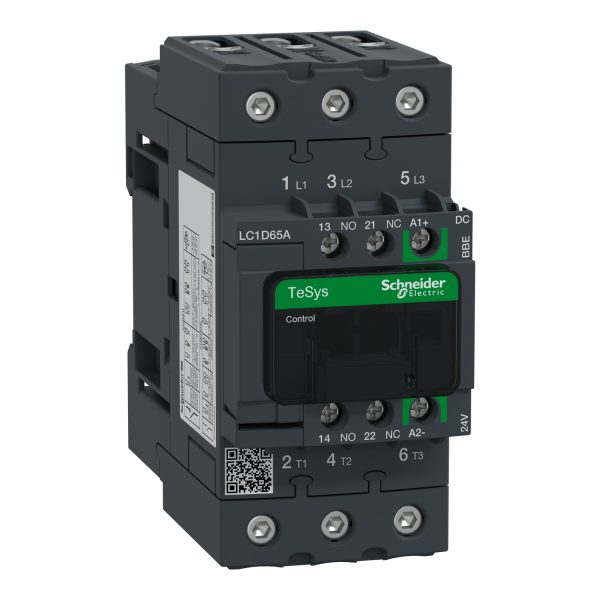 LC1D65ABBE TeSys D contactor 3P 65A AC-3 up to 440V coil 24V DC EverLink