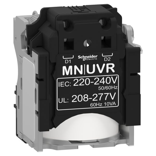 LV429407 MN undervoltage release, ComPacT NSX, rated voltage 220/240 VAC 50/60 Hz, 208/277 VAC 60 Hz, screwless spring terminal connections