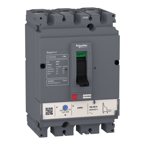 LV525303 Easypact CVS - CVS250B TM250D circuit breaker - 3P/3d