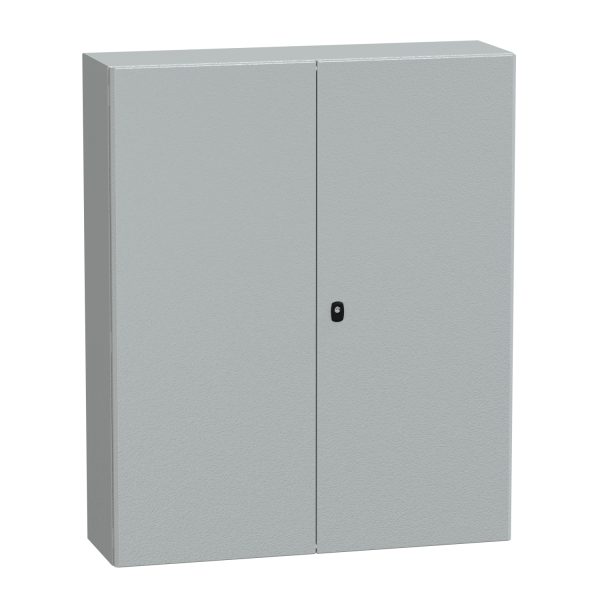 NSYS3D121030DP Spacial S3D dbl plain door with mount.plate. H1200xW1000xD300 IP55 IK10 RAL7035.