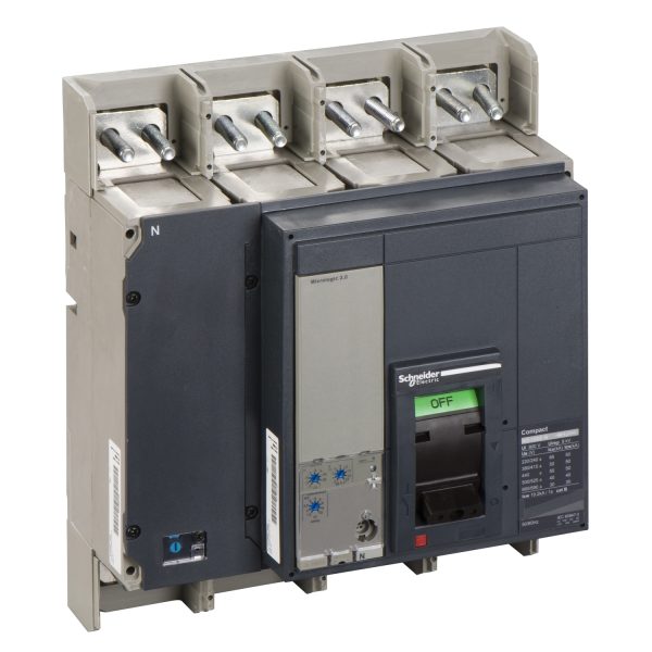 33475 Circuit breaker, ComPact NS1000N, 50kA/415VAC, Micrologic 2.0 trip unit, 1000A, fixed, 4 poles 4d